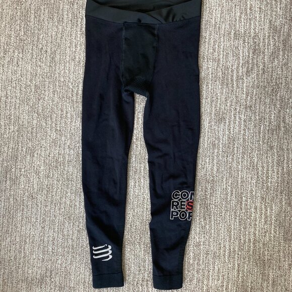 Men's XS Compressport Running Compression Pants Tights Black - Picture 1 of 2